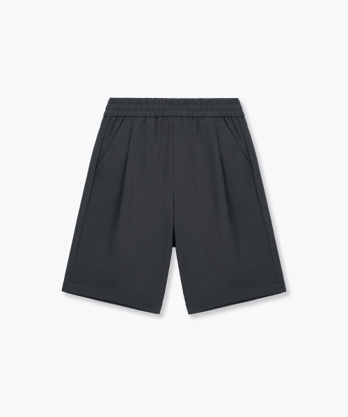MUSINSA STANDARD KIDS（ムシンサスタンダードキッズ）の「リネンライクワンタックワイドバンディングショーツ[ダークグレー]（その他パンツ・レディース・その他・110/120/130/140/150/160）」の3枚目の写真