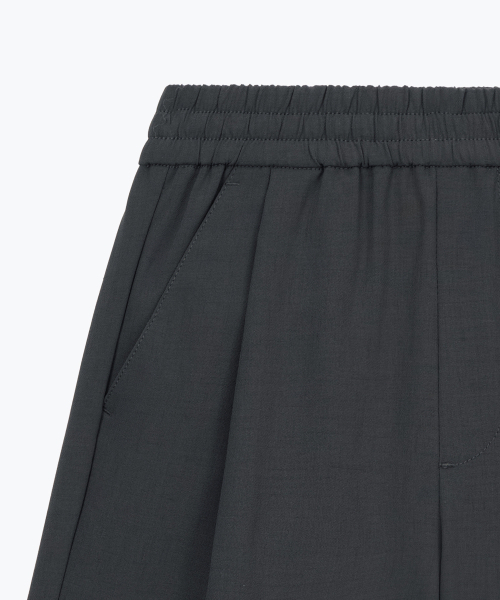 MUSINSA STANDARD KIDS（ムシンサスタンダードキッズ）の「リネンライクワンタックワイドバンディングショーツ[ダークグレー]（その他パンツ・レディース・その他・110/120/130/140/150/160）」の6枚目の写真