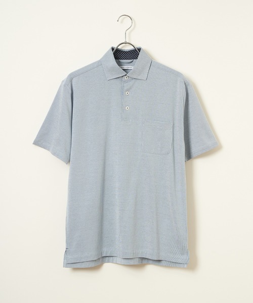 ikka（イッカ）の「【吸水速乾／イージーケア】アーバンドライ冷感コードレーンポロシャツ（ポロシャツ・メンズ・グリーン/グレー/サックスブルー/ネイビー・M/XL/L）」の4枚目の写真