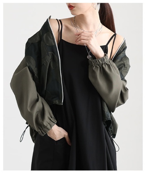 Sawa a la mode(サワアラモード)の「ドットショートブルゾン(ブルゾン・レディース・カーキ・FREE)」の11枚目の写真