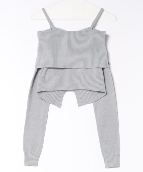 EMODA(エモダ)の「FRONT BUTTON OFF SHOULDER KNIT(ニット/セーター・レディース・グレー・FREE)」の2枚目の写真