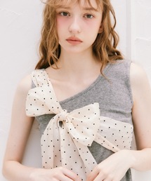 idem（イデム）の「【ZOZO限定】ribbon shoulder tank top / リボンワンショルトップス（Tシャツ/カットソー）」