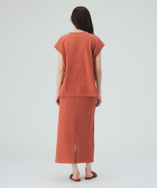 BEAMS HEART(ビームスハート)の「【7/16値下げ】スラブ テレコ セットアップ(セットアイテム)(ワンピース・レディース・オレンジ/ブラック/ブルー・FREE)」の4枚目の写真