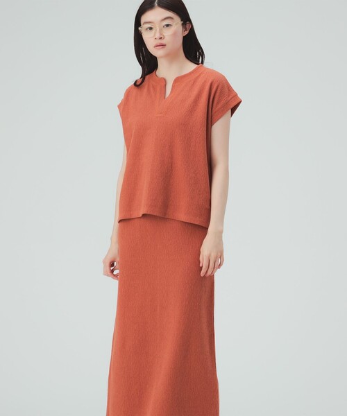 BEAMS HEART(ビームスハート)の「【7/16値下げ】スラブ テレコ セットアップ(セットアイテム)(ワンピース・レディース・オレンジ/ブラック/ブルー・FREE)」の7枚目の写真