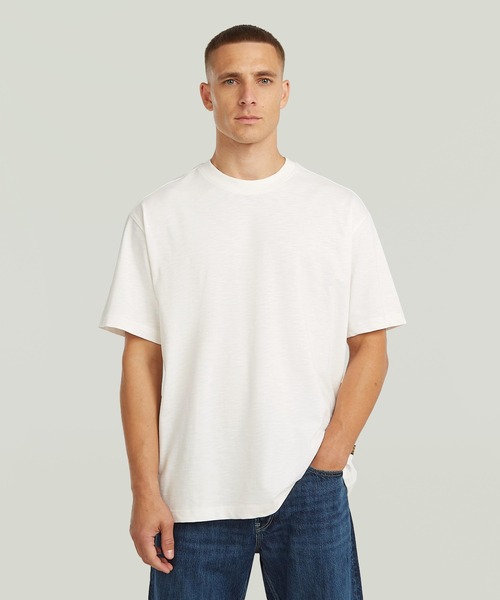 G-STAR(ジースター)の「Slub Relaxed T-Shirt/スラブリラックスシルエットTシャツ(Tシャツ/カットソー・メンズ・グレー系その他/オフホワイト・X-SMALL/SMALL/MEDIUM/LARGE/X-LARGE)」の2枚目の写真