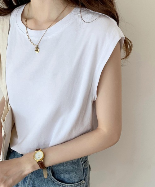 SallyLunn(サリーラン)の「【大人ベーシック】ノースリーブカットソー(Tシャツ/カットソー・レディース・ホワイト/ブラック/ブラウン・MEDIUM/LARGE)」の17枚目の写真