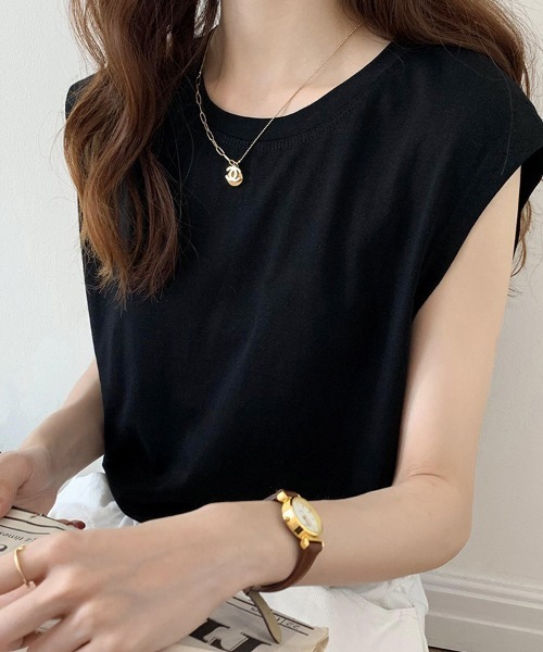 SallyLunn(サリーラン)の「【大人ベーシック】ノースリーブカットソー(Tシャツ/カットソー・レディース・ホワイト/ブラック/ブラウン・MEDIUM/LARGE)」の8枚目の写真