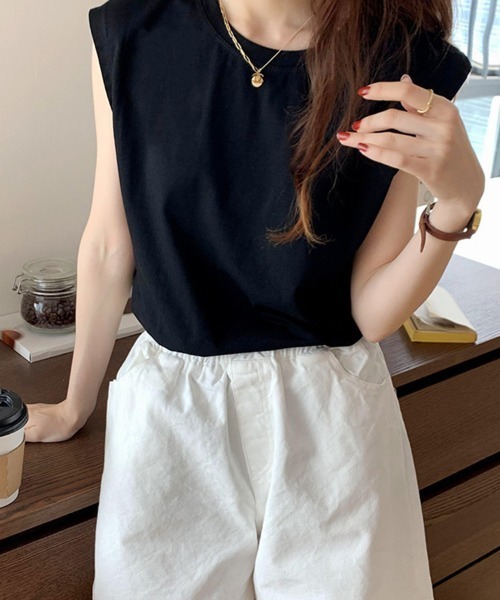 SallyLunn(サリーラン)の「【大人ベーシック】ノースリーブカットソー(Tシャツ/カットソー・レディース・ホワイト/ブラック/ブラウン・MEDIUM/LARGE)」の11枚目の写真