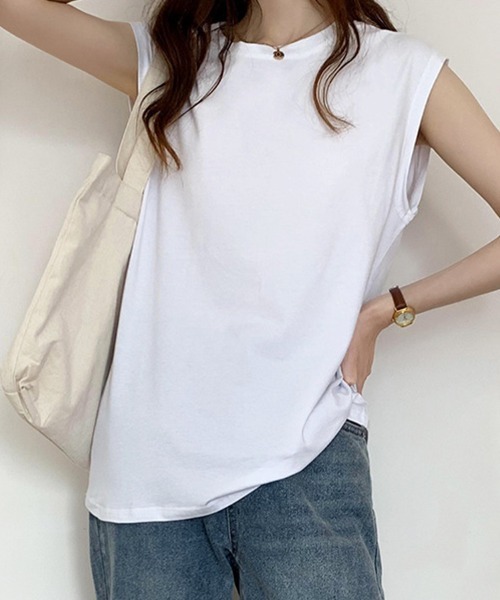 SallyLunn(サリーラン)の「【大人ベーシック】ノースリーブカットソー(Tシャツ/カットソー・レディース・ホワイト/ブラック/ブラウン・MEDIUM/LARGE)」の15枚目の写真
