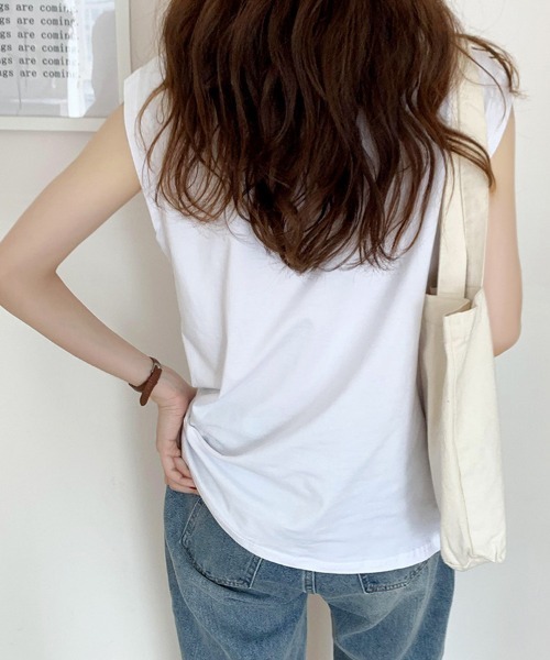SallyLunn(サリーラン)の「【大人ベーシック】ノースリーブカットソー(Tシャツ/カットソー・レディース・ホワイト/ブラック/ブラウン・MEDIUM/LARGE)」の16枚目の写真