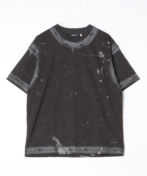 ARULE(アルール)の「A'GEM/9 × .kom 『ARULE/アルール』バーブワイヤーグランジウォッシュTシャツ(Tシャツ/カットソー・メンズ・ブラック・M)」の6枚目の写真