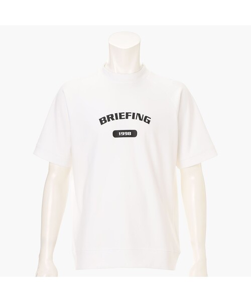 BRIEFING(ブリーフィング)の「【BRIEFING GOLF/ブリーフィングゴルフ】MEN’S COLLEGE LOGO HIGHNECK RF(Tシャツ/カットソー・メンズ・ホワイト/グレー/ネイビー/ブラック・L/M/S)」の1枚目の写真