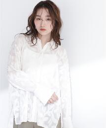 NATURAL BEAUTY BASIC | カットジャガードシアーシャツ(シャツ/ブラウス)