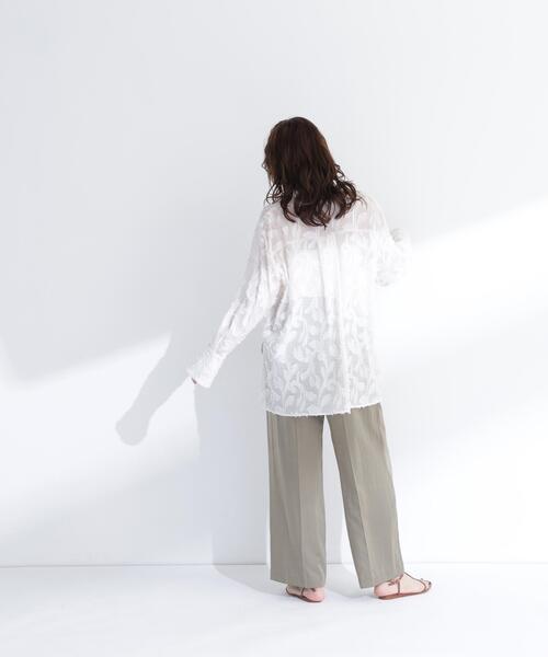 NATURAL BEAUTY BASIC(ナチュラルビューティーベーシック)の「カットジャガードシアーシャツ(シャツ/ブラウス・レディース・ピンク/オフホワイト/ブラック・フリ-)」の18枚目の写真