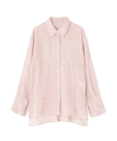 NATURAL BEAUTY BASIC（ナチュラルビューティーベーシック）の「カットジャガードシアーシャツ（シャツ/ブラウス・レディース・ピンク/オフホワイト/ブラック・ﾌﾘ-）」の19枚目の写真