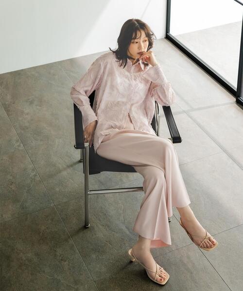 NATURAL BEAUTY BASIC(ナチュラルビューティーベーシック)の「カットジャガードシアーシャツ(シャツ/ブラウス・レディース・ピンク/オフホワイト/ブラック・フリ-)」の13枚目の写真