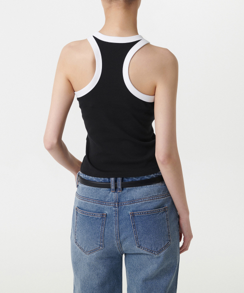 MUSINSA STANDARD WOMAN（ムシンサスタンダードウーマン）の「ウィメンズリンガーレーサーバックタンクトップ[ブラック/ホワイト]（Tシャツ/カットソー・レディース・その他・SMALL/MEDIUM/LARGE/X-SMALL）」の3枚目の写真