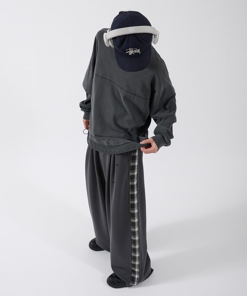 Perushu(ペルーシュ)の「SIDE CHECKLINE WIDE SWEAT PANTS/サイドチェックラインワイドスウェットパンツ(スウェットパンツ・メンズ・モスグリーン/ボルドー/ブルーグレー・MEDIUM/LARGE)」の17枚目の写真