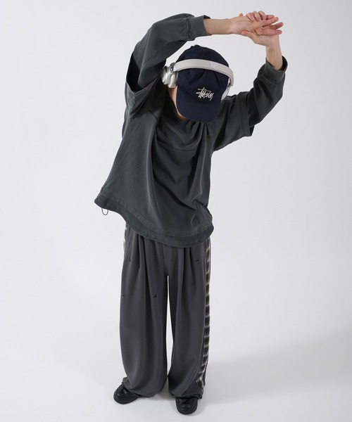 Perushu(ペルーシュ)の「SIDE CHECKLINE WIDE SWEAT PANTS/サイドチェックラインワイドスウェットパンツ(スウェットパンツ・メンズ・モスグリーン/ボルドー/ブルーグレー・MEDIUM/LARGE)」の18枚目の写真