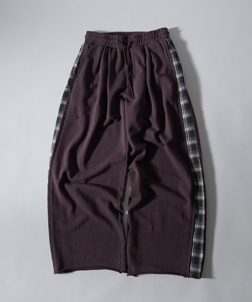 Perushu(ペルーシュ)の「SIDE CHECKLINE WIDE SWEAT PANTS/サイドチェックラインワイドスウェットパンツ(スウェットパンツ・メンズ・モスグリーン/ボルドー/ブルーグレー・MEDIUM/LARGE)」の5枚目の写真
