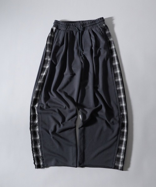 Perushu(ペルーシュ)の「SIDE CHECKLINE WIDE SWEAT PANTS/サイドチェックラインワイドスウェットパンツ(スウェットパンツ・メンズ・モスグリーン/ボルドー/ブルーグレー・MEDIUM/LARGE)」の6枚目の写真
