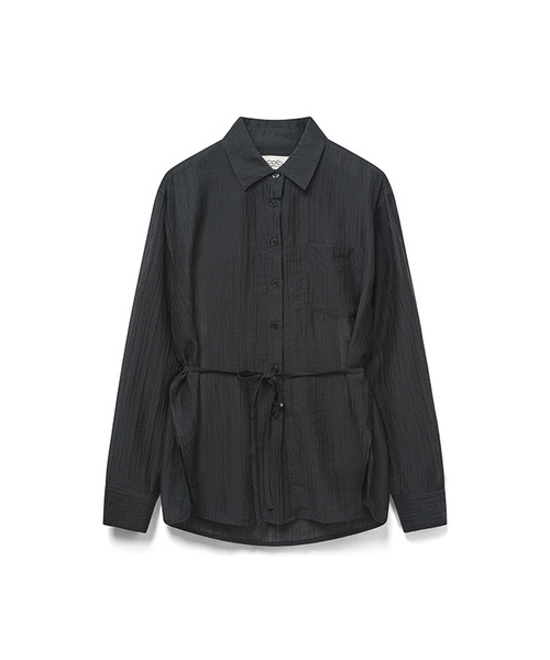 COSTUME O’CLOCK(コスチュームオクロック)の「ベルト付きシースルーシャツ 3カラー COWSH002(シャツ/ブラウス・レディース・スカイブルー/チャコール/ホワイト・F)」の1枚目の写真