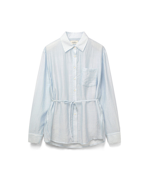 COSTUME O’CLOCK(コスチュームオクロック)の「ベルト付きシースルーシャツ 3カラー COWSH002(シャツ/ブラウス・レディース・スカイブルー/チャコール/ホワイト・F)」の3枚目の写真
