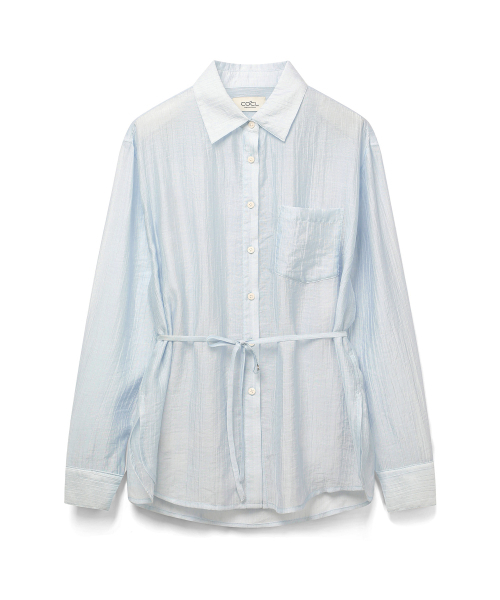 COSTUME O’CLOCK(コスチュームオクロック)の「ベルト付きシースルーシャツ 3カラー COWSH002(シャツ/ブラウス・レディース・スカイブルー/チャコール/ホワイト・F)」の22枚目の写真