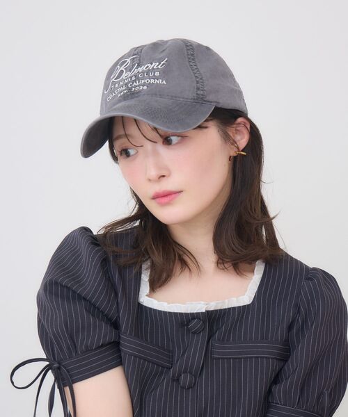 ems excite(エムズエキサイト)の「レタリング刺繍キャップ(キャップ・レディース・オフホワイト/チャコールグレー/イエロー・ONE SIZE)」の9枚目の写真
