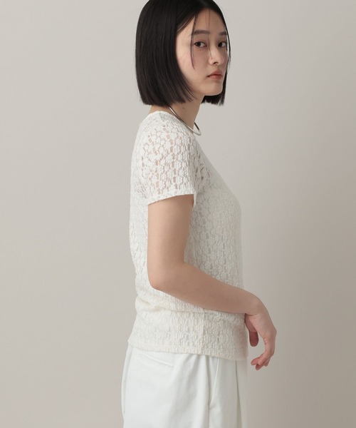 A part by(アパートバイ)の「カットレースTシャツ(Tシャツ/カットソー・レディース・オフホワイト/ブラック/ブラウン系その他7・FREE)」の7枚目の写真
