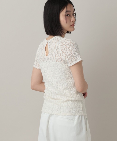 A part by(アパートバイ)の「カットレースTシャツ(Tシャツ/カットソー・レディース・オフホワイト/ブラック/ブラウン系その他7・FREE)」の8枚目の写真