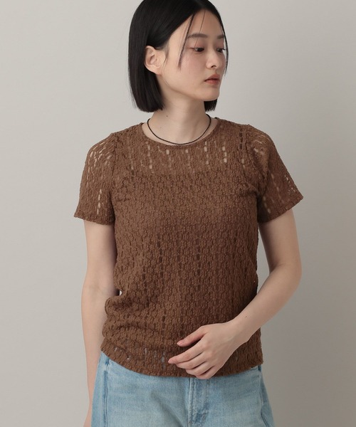 A part by(アパートバイ)の「カットレースTシャツ(Tシャツ/カットソー・レディース・オフホワイト/ブラック/ブラウン系その他7・FREE)」の20枚目の写真