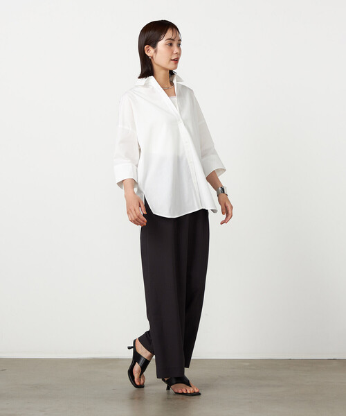 COMME CA ISM（コムサイズム）の「リネンライクインタックワイドパンツ / セットアップ対応（その他パンツ・レディース・チャコール/ベージュ・LARGE/MEDIUM）」の4枚目の写真