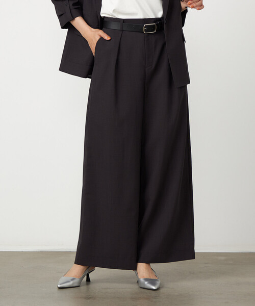 COMME CA ISM（コムサイズム）の「リネンライクインタックワイドパンツ / セットアップ対応（その他パンツ・レディース・チャコール/ベージュ・LARGE/MEDIUM）」の7枚目の写真
