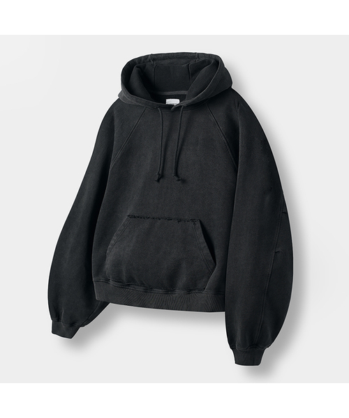DIMITRI BLACK（ディミトリブラック）の「[クロップ選択] ASIフォーシーズンエッセンシャルスウェットフードTシャツ_3COLOR（パーカー・レディース・ブラック/ダークグレー/ライトグレー・SMALL/MEDIUM/LARGE/X-LARGE/1/2/3/0/4）」の2枚目の写真