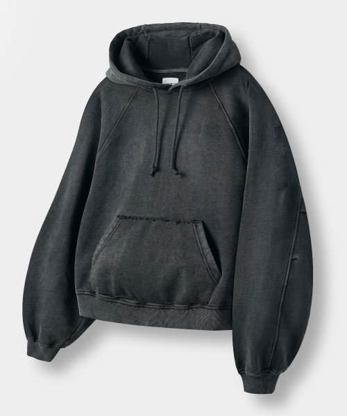 DIMITRI BLACK（ディミトリブラック）の「[クロップ選択] ASIフォーシーズンエッセンシャルスウェットフードTシャツ_3COLOR（パーカー・レディース・ブラック/ダークグレー/ライトグレー・SMALL/MEDIUM/LARGE/X-LARGE/1/2/3/0/4）」の4枚目の写真