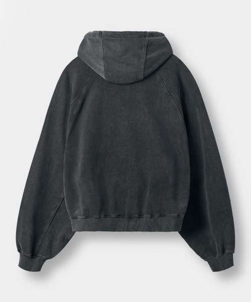 DIMITRI BLACK（ディミトリブラック）の「[クロップ選択] ASIフォーシーズンエッセンシャルスウェットフードTシャツ_3COLOR（パーカー・レディース・ブラック/ダークグレー/ライトグレー・SMALL/MEDIUM/LARGE/X-LARGE/1/2/3/0/4）」の5枚目の写真