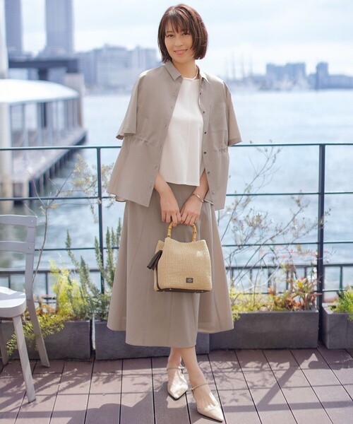 J.PRESS Ladies(J.プレス レディス)の「【WEB限定カラーあり】アキハ BREEZE COOL フレア スカート(スカート・レディース・ライトグレー系/ブラウン系/グレー系・S/XS)」の10枚目の写真
