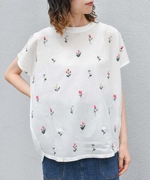 three dotsオーガニックコットンリンガーTee（Tシャツ/カットソー
