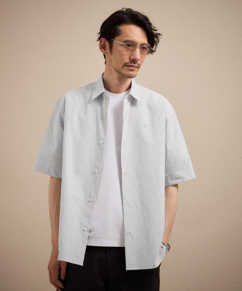 TAKEO KIKUCHI(タケオキクチ)の「ワンポイント 半袖ギンガムチェックシャツ(シャツ/ブラウス・メンズ・ブラウン系その他2/ライトグレー系1/ブラック系1・01/05/04/03/02)」の5枚目の写真