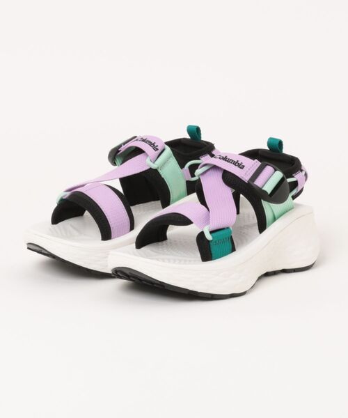 Columbia(コロンビア)の「Columbia コロンビア KONOS ELEVATE STRAP SANDAL レディーススポーツサンダル 厚底(コノスエレベートストラップサンダル)(サンダル・レディース・ブラック/ホワイト×ピンク/サンドベージュ・23.0cm/24.0cm/25.0cm)」の2枚目の写真