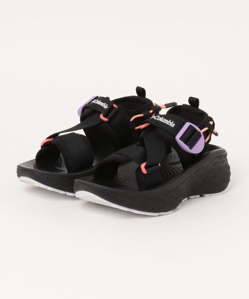 Columbia(コロンビア)の「Columbia コロンビア KONOS ELEVATE STRAP SANDAL レディーススポーツサンダル 厚底(コノスエレベートストラップサンダル)(サンダル・レディース・ブラック/ホワイト×ピンク/サンドベージュ・23.0cm/24.0cm/25.0cm)」の1枚目の写真