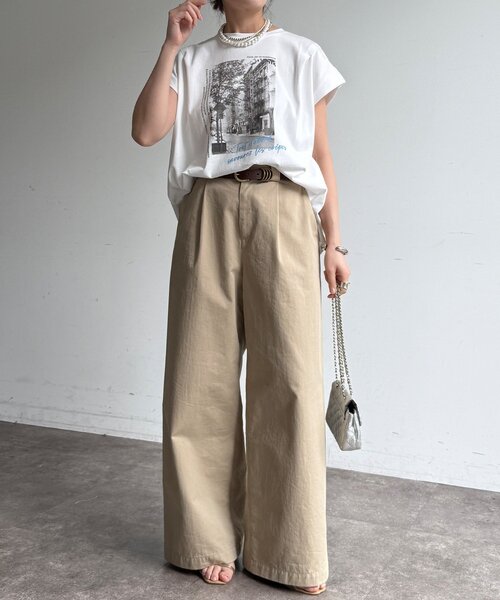 DouDou（ドゥドゥ）の「【WEB限定】バックジップフォトロゴTEE（Tシャツ/カットソー・レディース・ダークグレー/グレー/オフホワイト・FREE）」の13枚目の写真