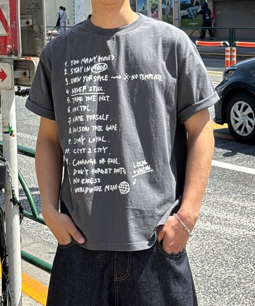 CIAOPANIC(チャオパニック)の「ルールグラフィックTシャツ(Tシャツ/カットソー・レディース・チャコールグレー/ネイビー/ホワイト・LARGE/MEDIUM)」の18枚目の写真
