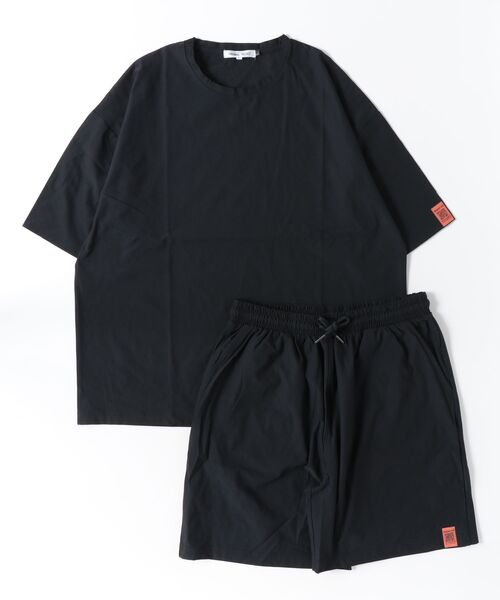 ARCADE(アーケード)の「夏服 COOL UVカット 速乾 冷感 T400 アクティブ上下セットアップ 半袖Tシャツ&ハーフパンツ PRIMAL POINT(ルームウェア/パジャマ・メンズ・ブラック/グレイッシュベージュ/オリーブ/チャコールグレー/ネイビー・M/L/LL)」の7枚目の写真