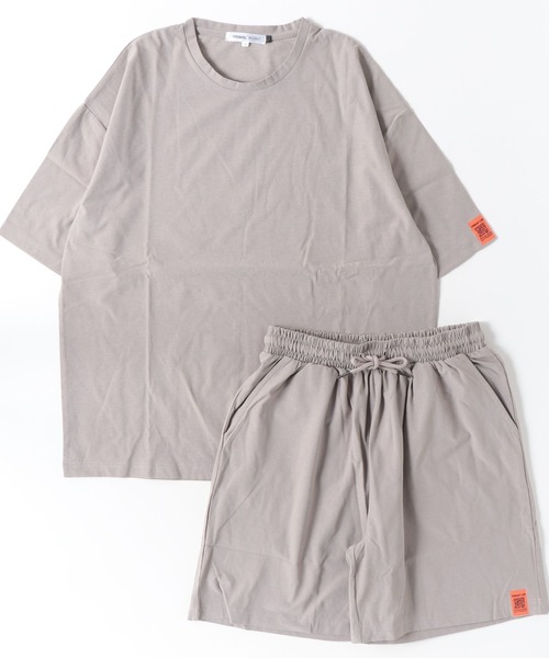ARCADE(アーケード)の「夏服 COOL UVカット 速乾 冷感 T400 アクティブ上下セットアップ 半袖Tシャツ&ハーフパンツ PRIMAL POINT(ルームウェア/パジャマ・メンズ・ブラック/グレイッシュベージュ/オリーブ/チャコールグレー/ネイビー・M/L/LL)」の8枚目の写真