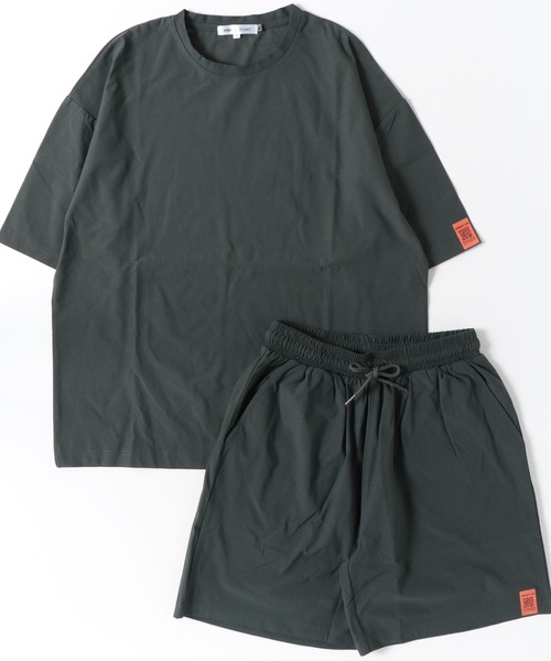 ARCADE(アーケード)の「夏服 COOL UVカット 速乾 冷感 T400 アクティブ上下セットアップ 半袖Tシャツ&ハーフパンツ PRIMAL POINT(ルームウェア/パジャマ・メンズ・ブラック/グレイッシュベージュ/オリーブ/チャコールグレー/ネイビー・M/L/LL)」の12枚目の写真