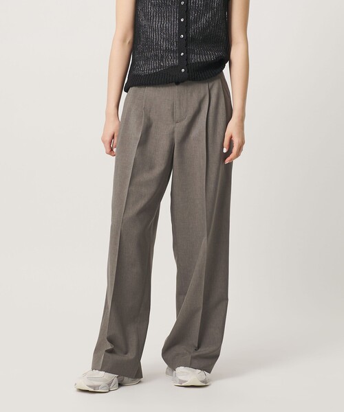 BEAUTY&YOUTH UNITED ARROWS(ビューティーアンドユースユナイテッドアローズ)の「ポリエステルポプリン 2タック タブ ワイドパンツ 吸水速乾 接触冷感 ウォッシャブル(その他パンツ・レディース・ブラック/モカ/グレー系・XS/S/M)」の5枚目の写真