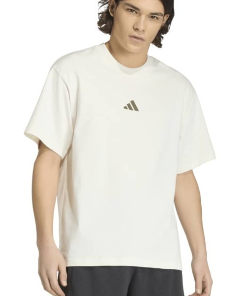 adidas(アディダス)の「adidas アディダス バービージ スクリプト オーバーサイズ グラフィック Tシャツ(Tシャツ/カットソー・メンズ・ダークグレー/オフホワイト・S/M/L/LL/3L)」の1枚目の写真
