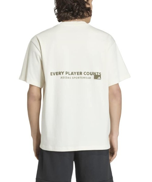 adidas(アディダス)の「adidas アディダス バービージ スクリプト オーバーサイズ グラフィック Tシャツ(Tシャツ/カットソー・メンズ・ダークグレー/オフホワイト・S/M/L/LL/3L)」の3枚目の写真
